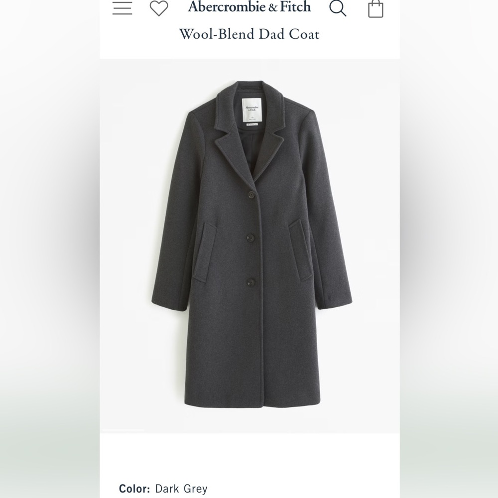 Abercrombie & Fitch Wool Blend Dad Coat